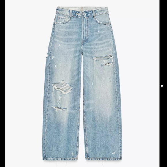 TRF MID-RISE FOLD-OVER WAISTBAND JEANS - Picture 1 of 1